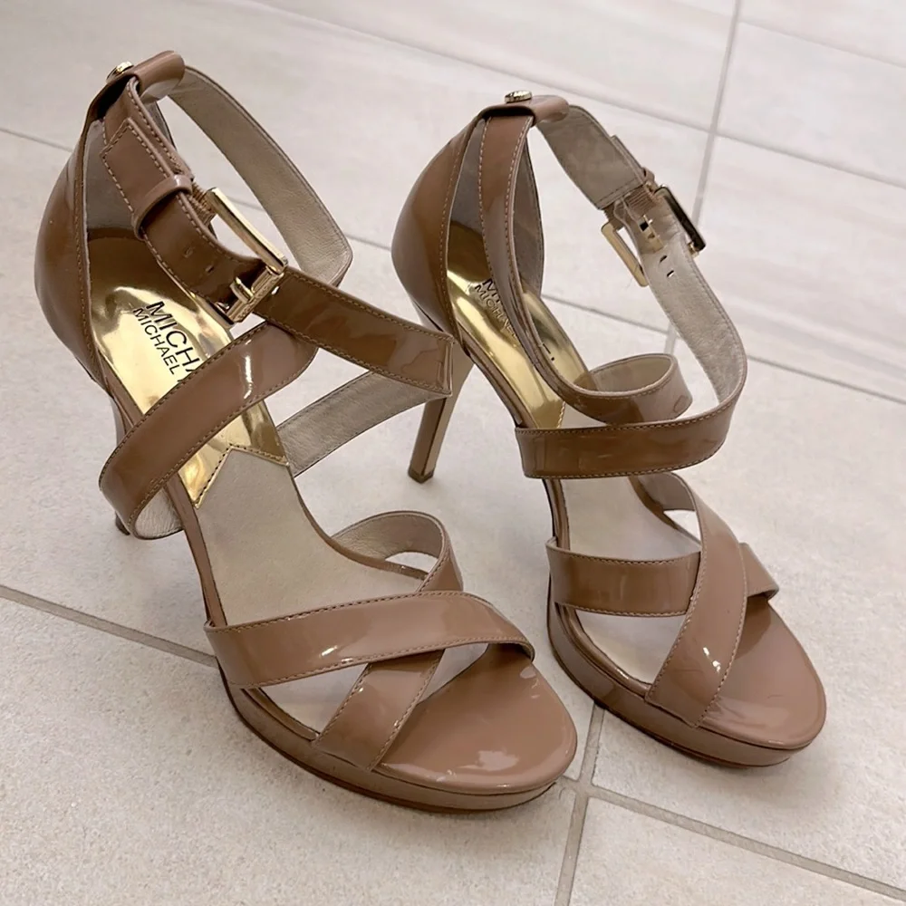 Michael Kors - Nude Strap Platform Heels - Picture 1 of 9